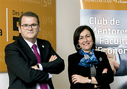 José Manuel Pastor, Decano de la Facultad de Economía UV y Marisa Quintanilla, directora académica del Club de mentores